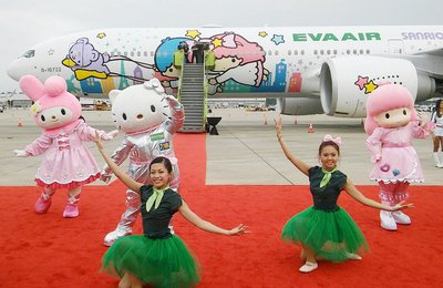 EVA Air запустила рейс Тайбэй-Хьюстон с изображением Hello Kitty на самолетах