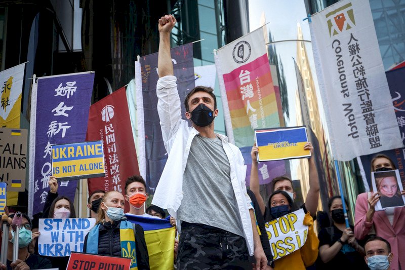 Продолжаются антивоенные протесты в Тайбэе